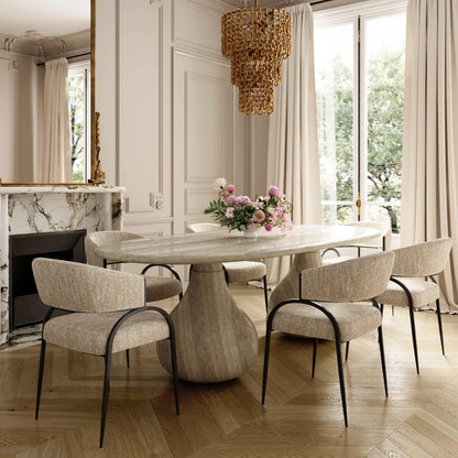 Tatum Taupe Textured Performance Boucle Dining Chair - Default Title - Image 1