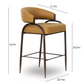 Tatum Performance Vegan Leather Counter Stool - Tan - Image 6