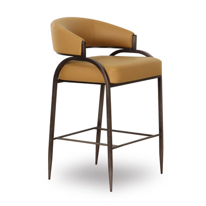 Tatum Performance Vegan Leather Counter Stool - Tan - Image 1