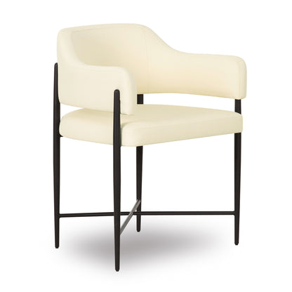 Sezanne Contract-Grade Vegan Leather Dining Chair - Cream - Image 1