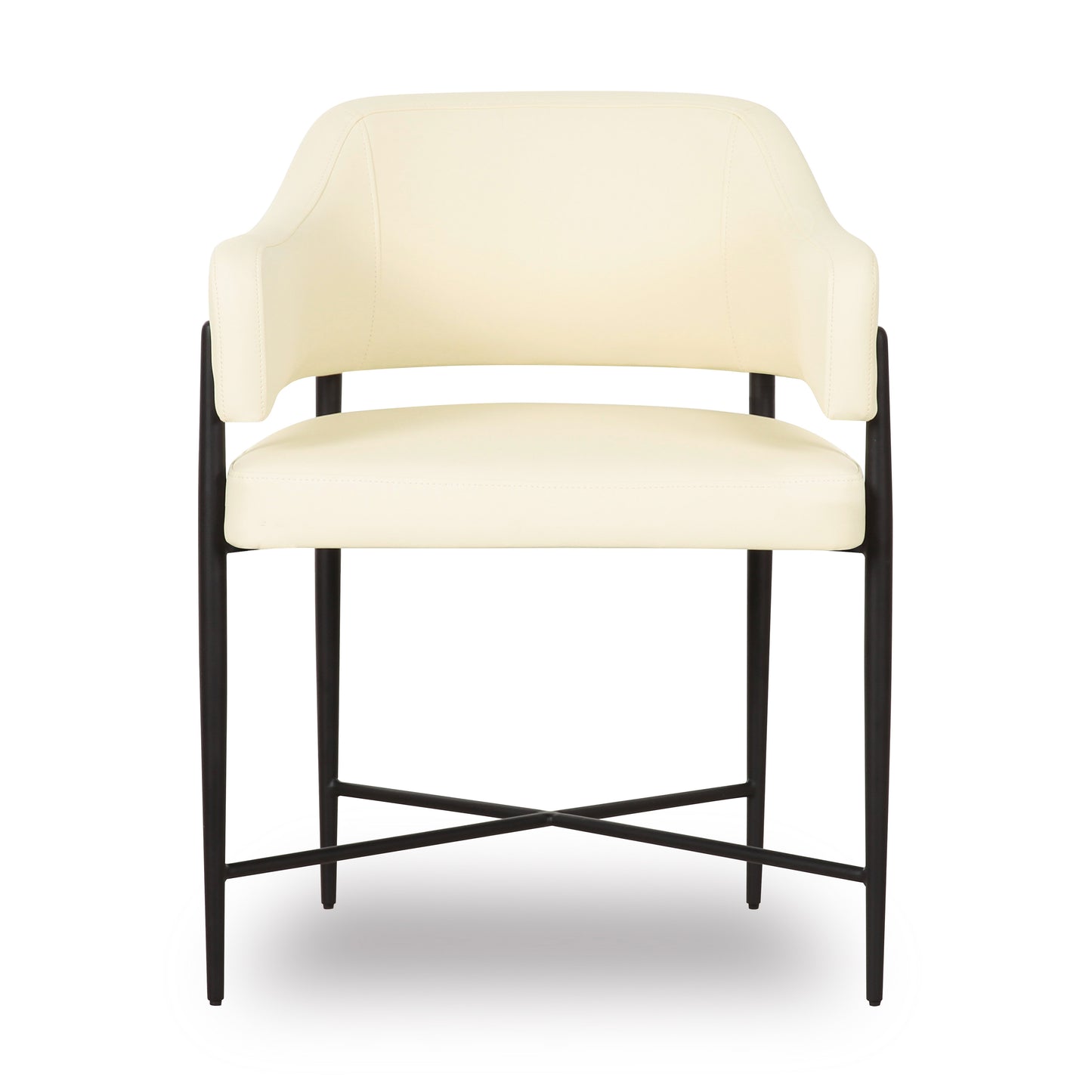 Sezanne Contract-Grade Vegan Leather Dining Chair - Cream - Image 3