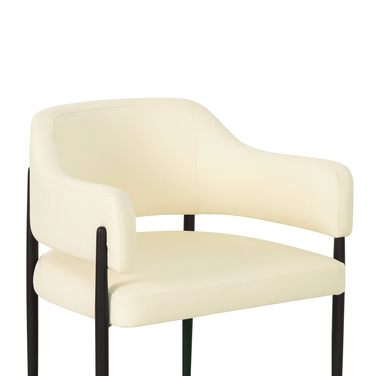 Sezanne Contract-Grade Vegan Leather Dining Chair - Cream - Image 5