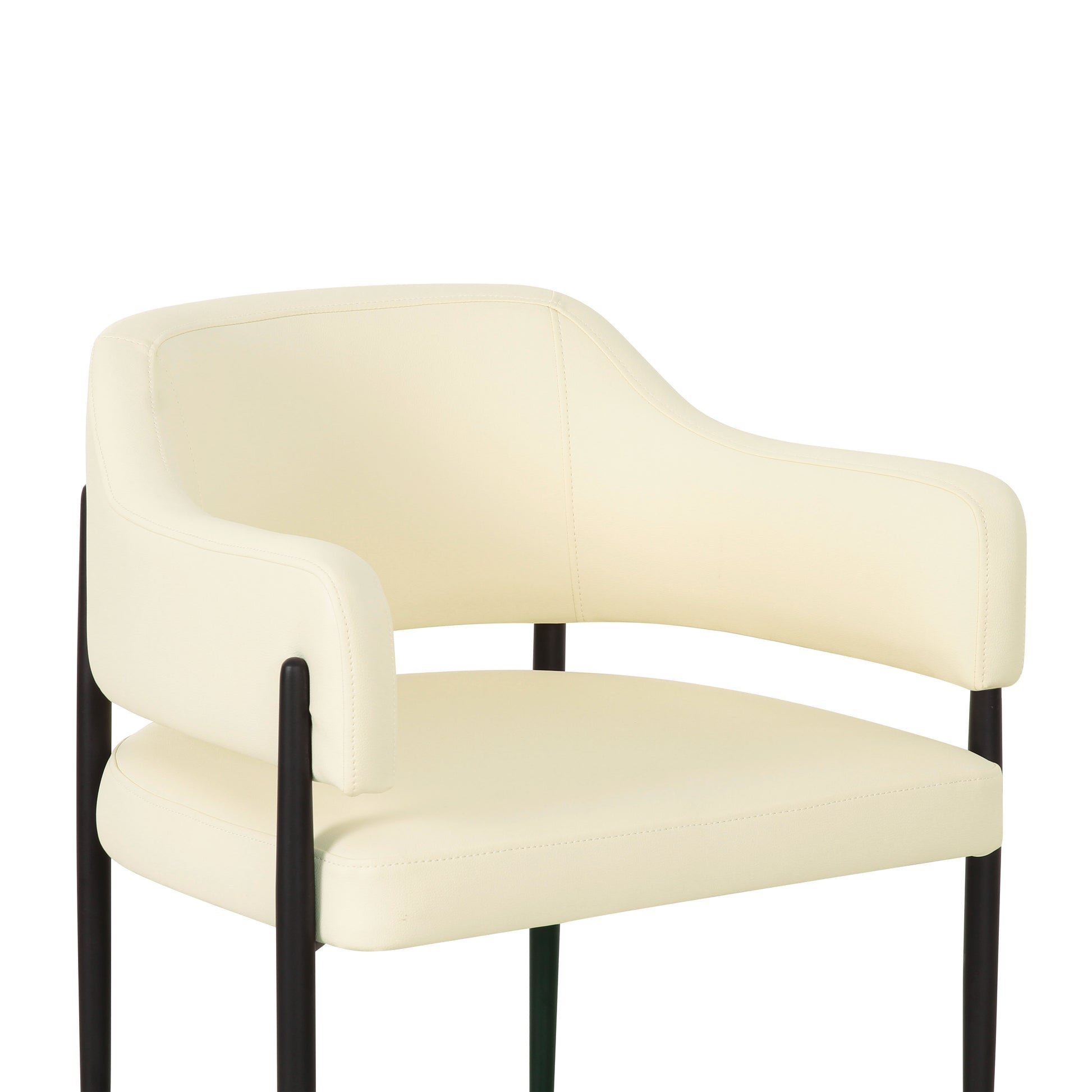 Sezanne Contract-Grade Vegan Leather Dining Chair - Cream - Image 5