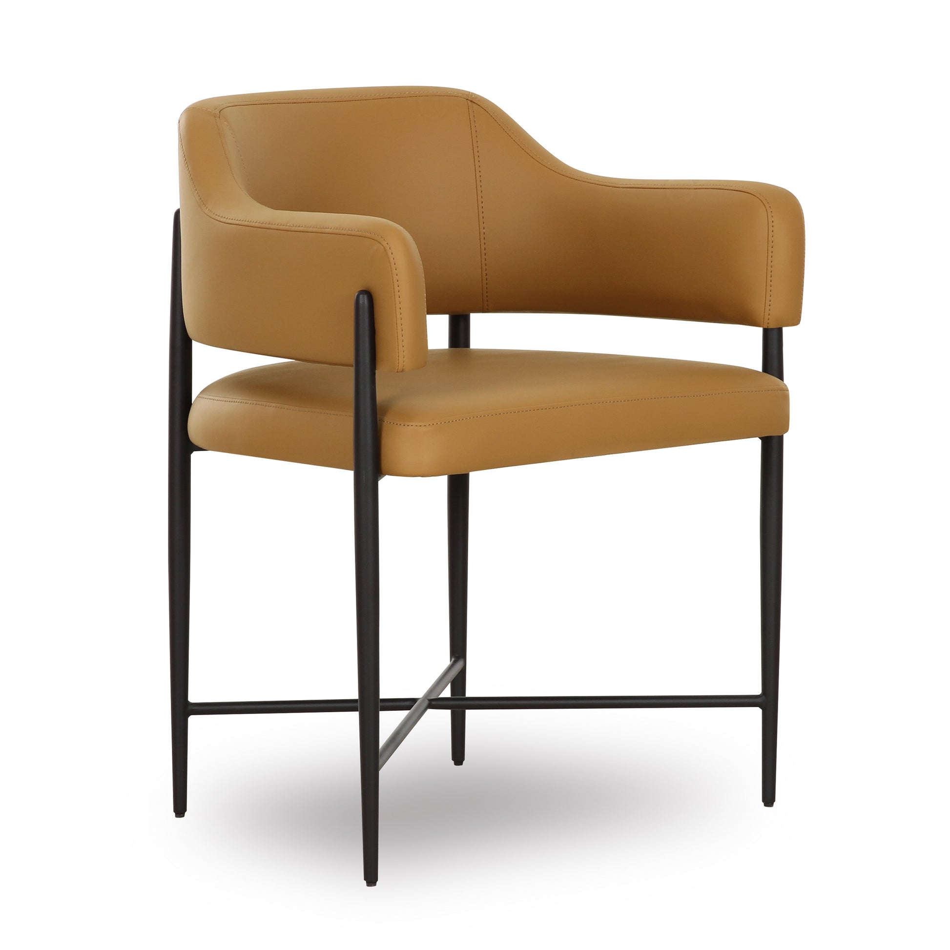 Sezanne Contract-Grade Vegan Leather Dining Chair - Tan - Image 1