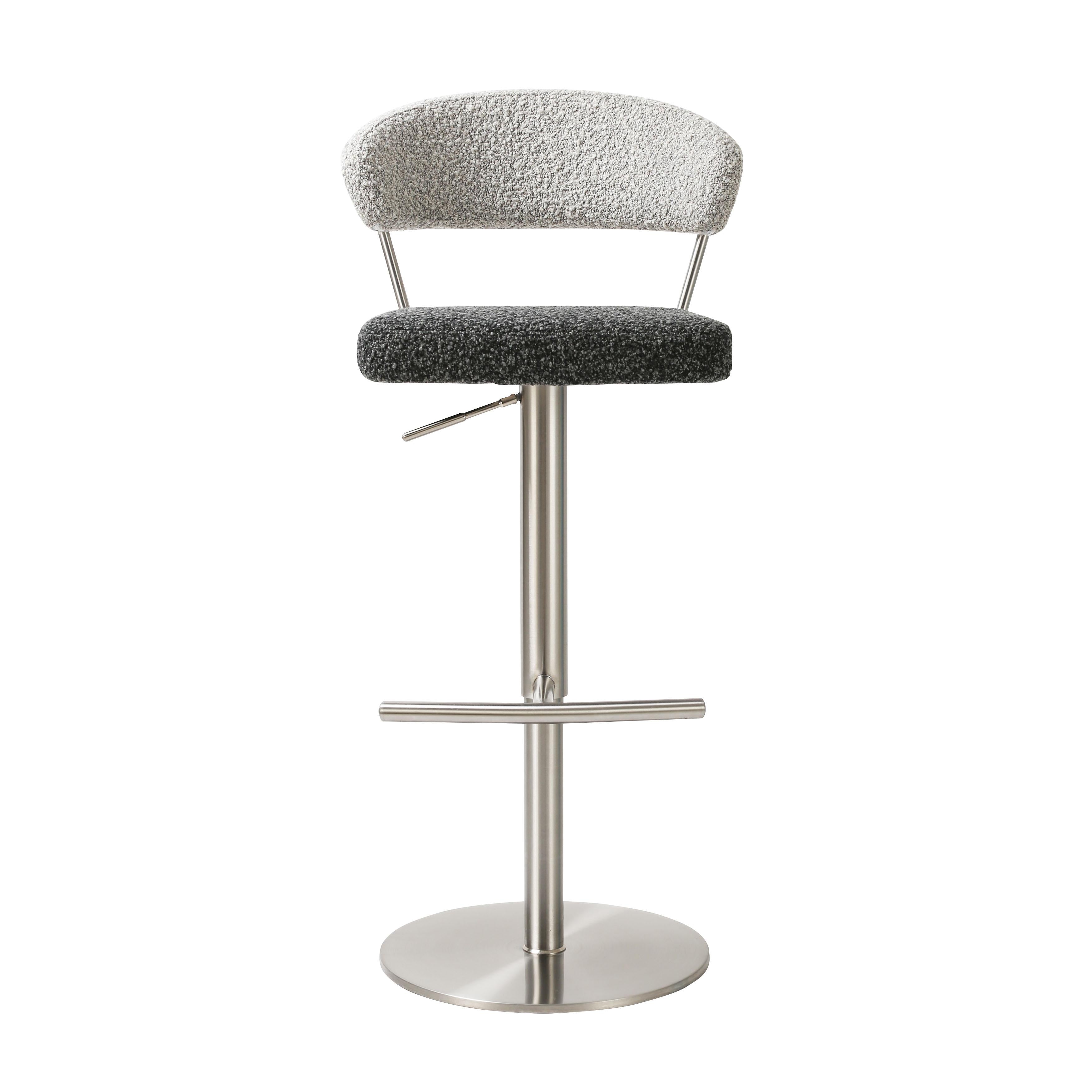 Cosmo Black and Grey Boucle Adjustable Stool | TOV Furniture