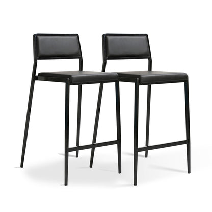 Gale Performance Vegan Leather Stackable Stool - Set of 2 - Black - Image 1