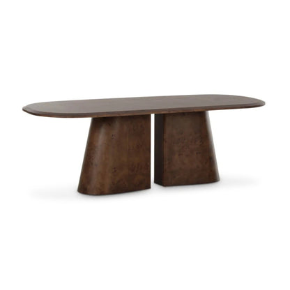 Gladyss 87" Burl Oval Dining Table - Brown - Image 1