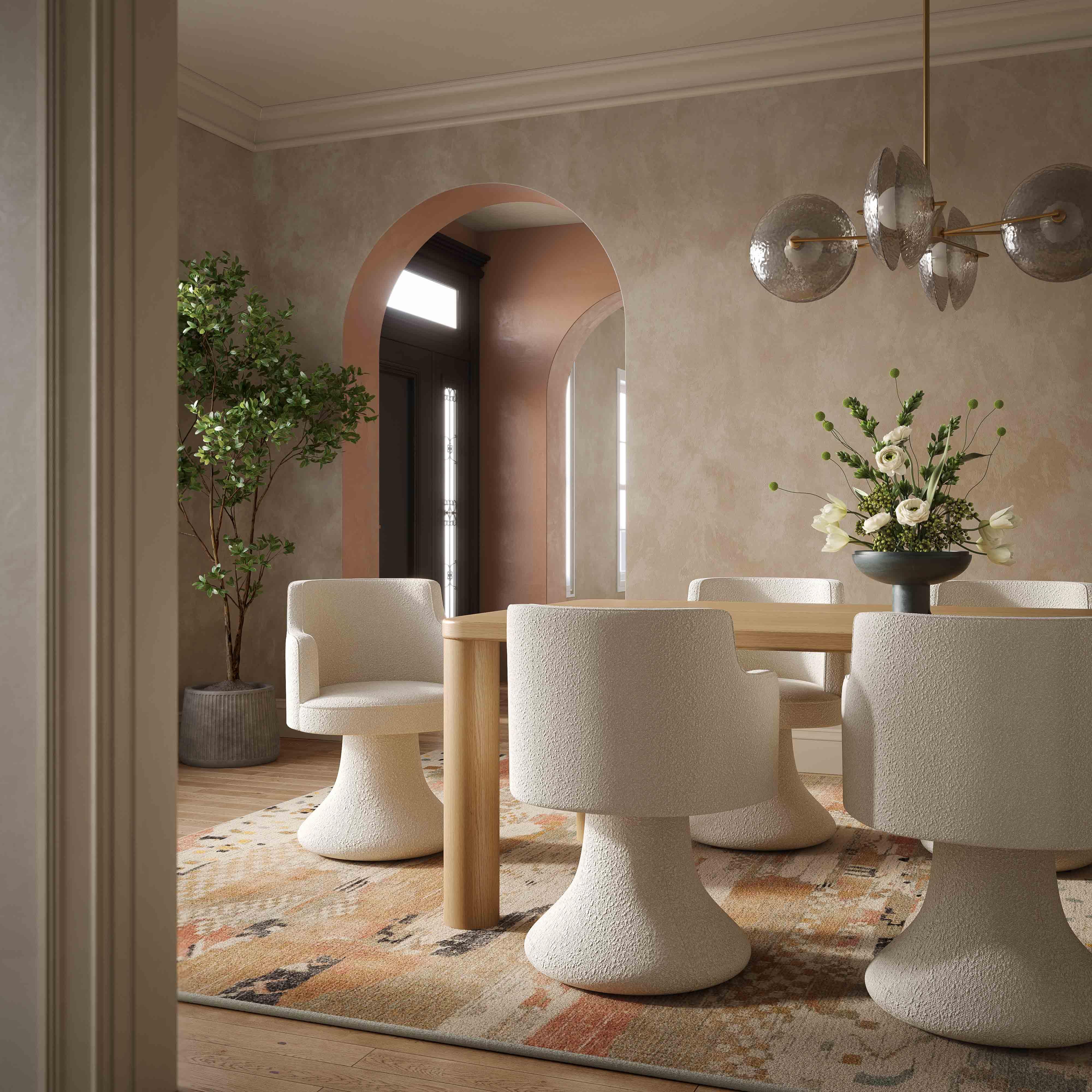 Jeffree Performance Boucle Swivel Dining Chair | TOV Furniture