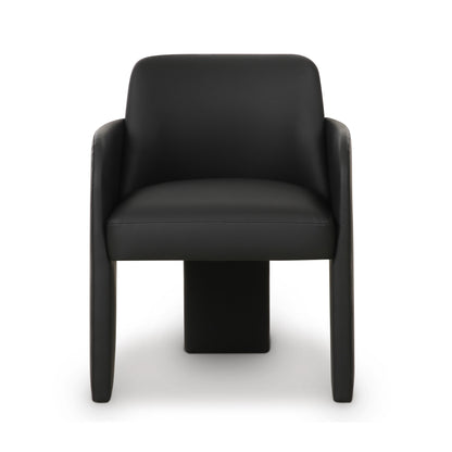 Leo Performance Vegan Leather Dining Chair - Black - Image 1
