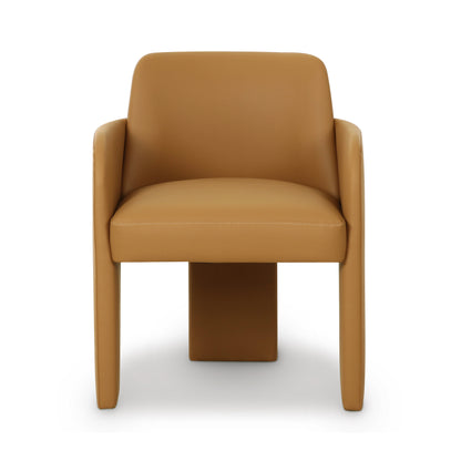 Leo Performance Vegan Leather Dining Chair - Tan - Image 1