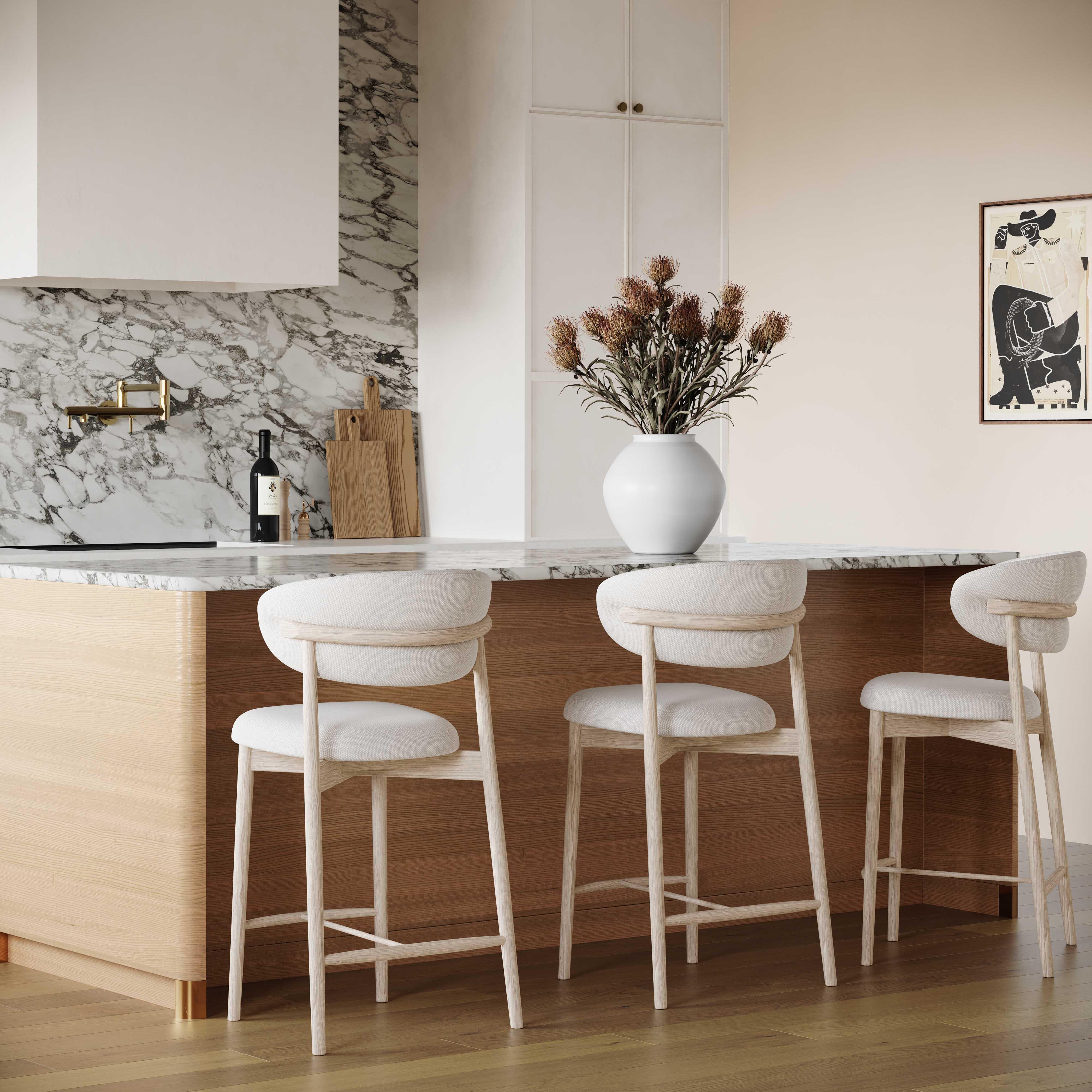 Zinea Performance Textured Velvet Counter Stool – TOV Furniture
