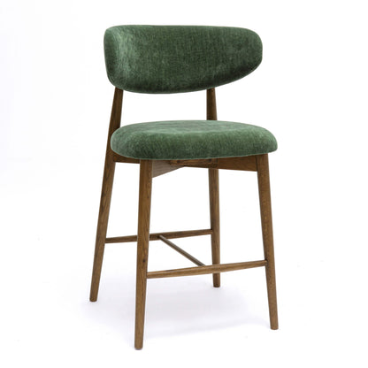 Zinea Performance Textured Velvet Counter Stool - Forest Green - Image 2