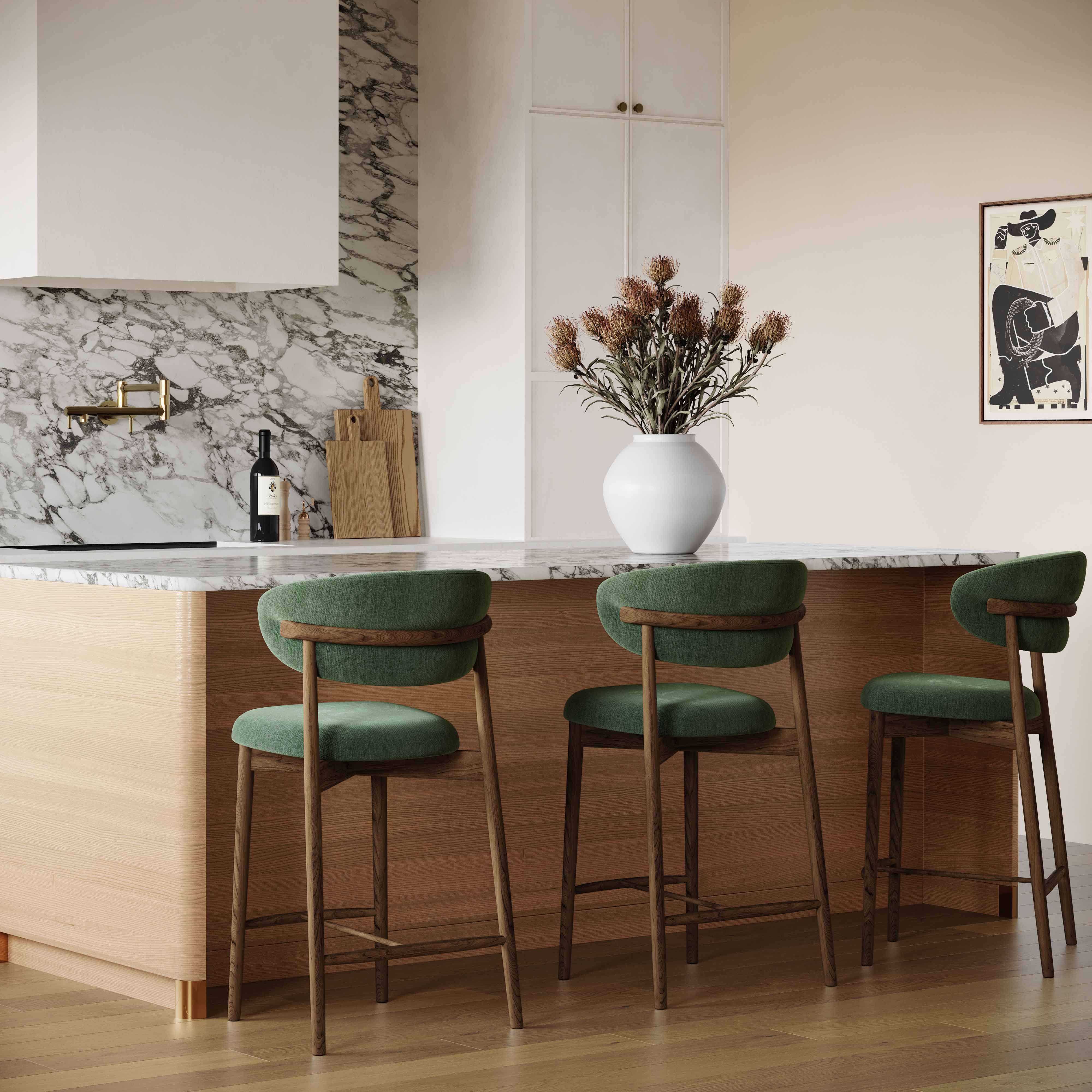 Zinea Performance Textured Velvet Counter Stool – TOV Furniture