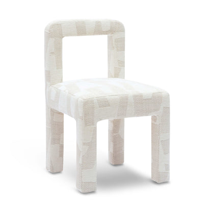 Hazel Cream Patterned Performance Jacquard Dining Chair - Default Title - Image 2