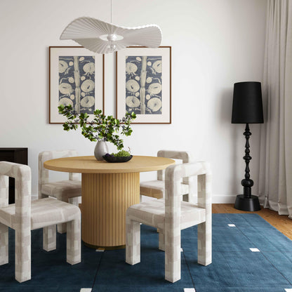 Hazel Cream Patterned Performance Jacquard Dining Chair - Default Title - Image 1