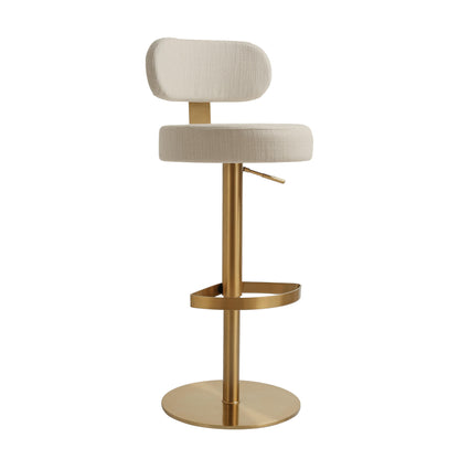 Primrose Cream Textured Performance Fabric Adjustable Stool - Default Title - Image 2