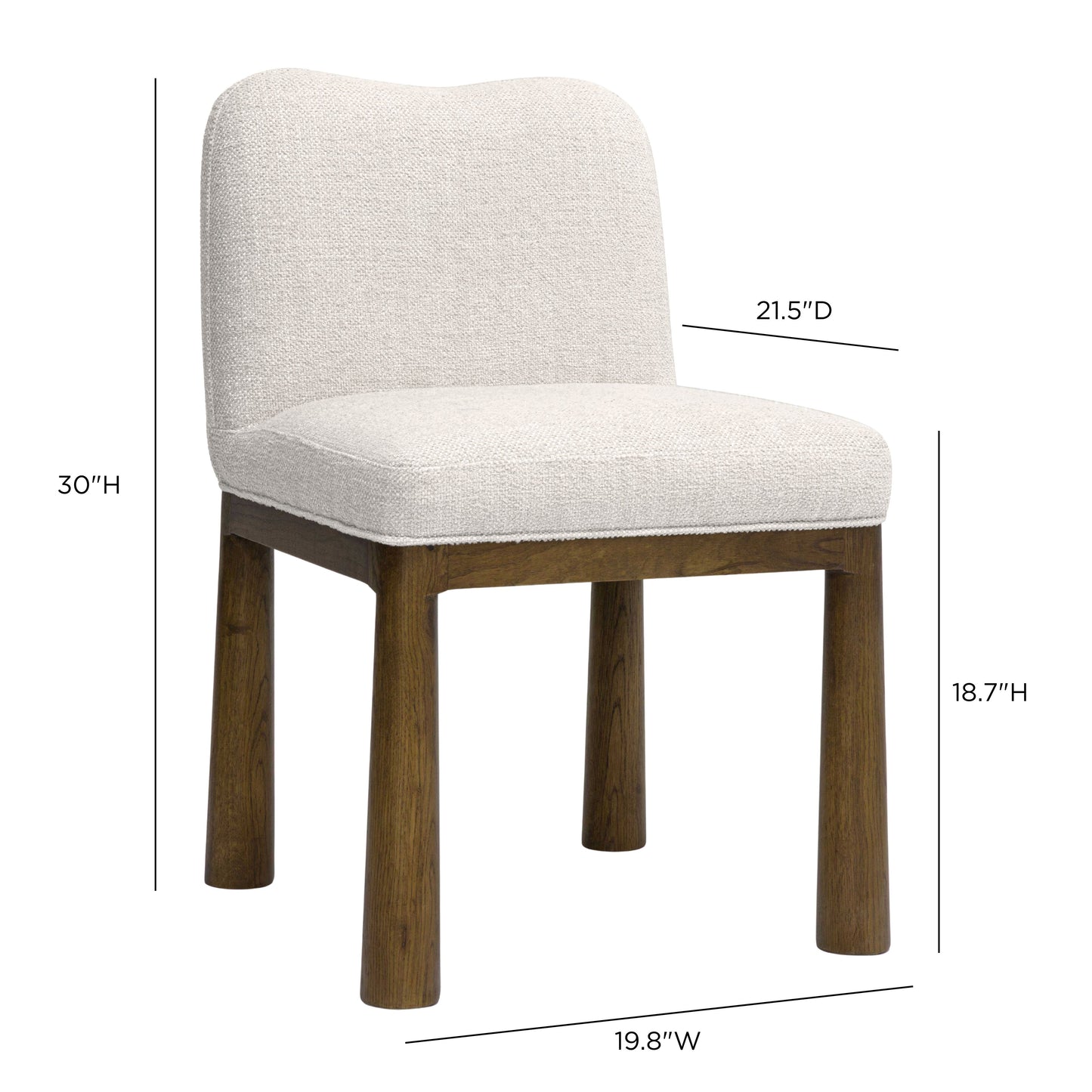 Tiara Performance Basketweave Fabric Dining Chair - Cream - Image 6