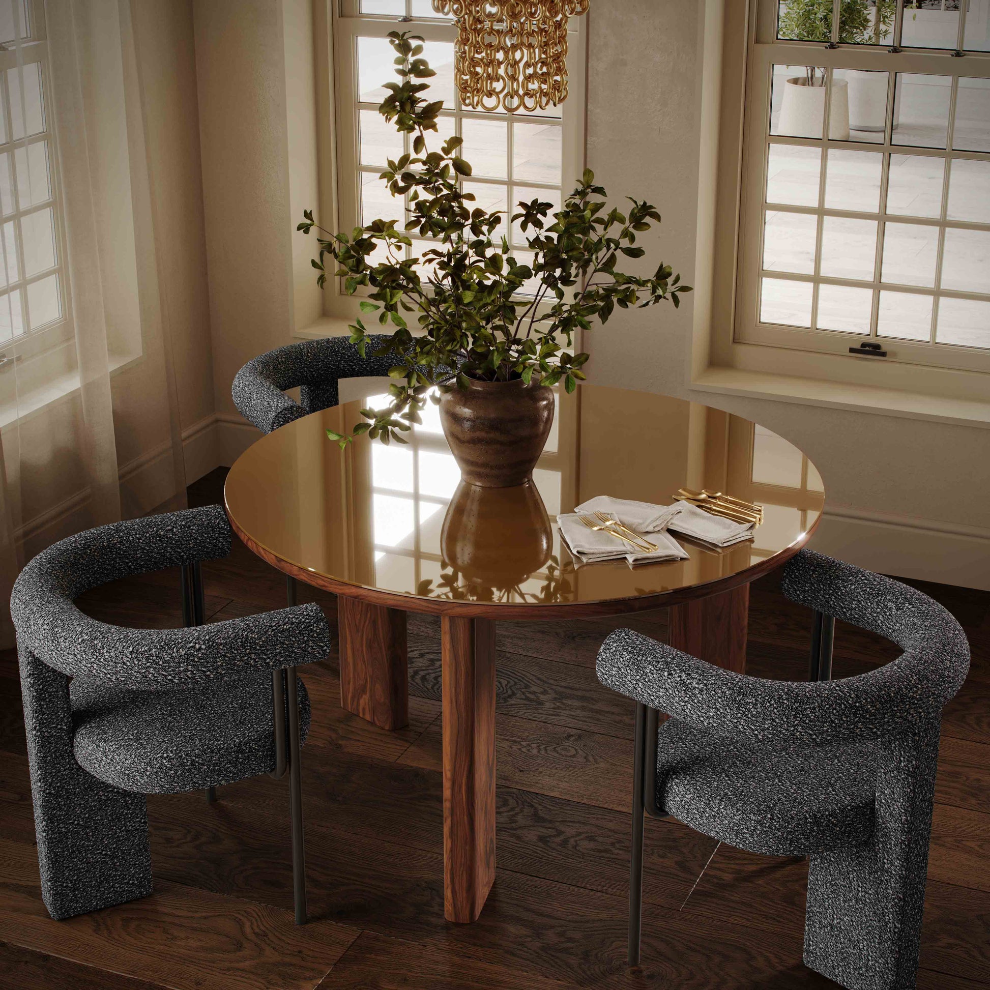 Synn Performance Boucle Dining Chair - Black - Image 2