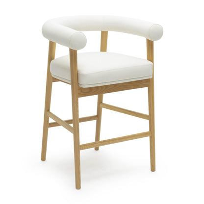 Spara Performance Vegan Leather Counter Stool - White - Image 1