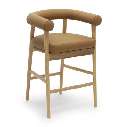 Spara Performance Vegan Leather Counter Stool - Cognac - Image 1
