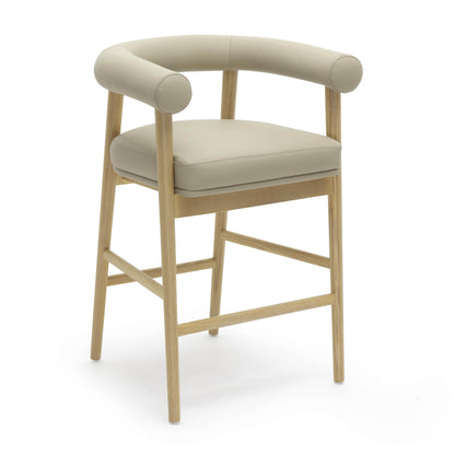 Spara Performance Vegan Leather Counter Stool - Taupe - Image 1