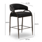 Tatum 2-Tone Performance Vegan Leather Counter Stool - Black - Image 6
