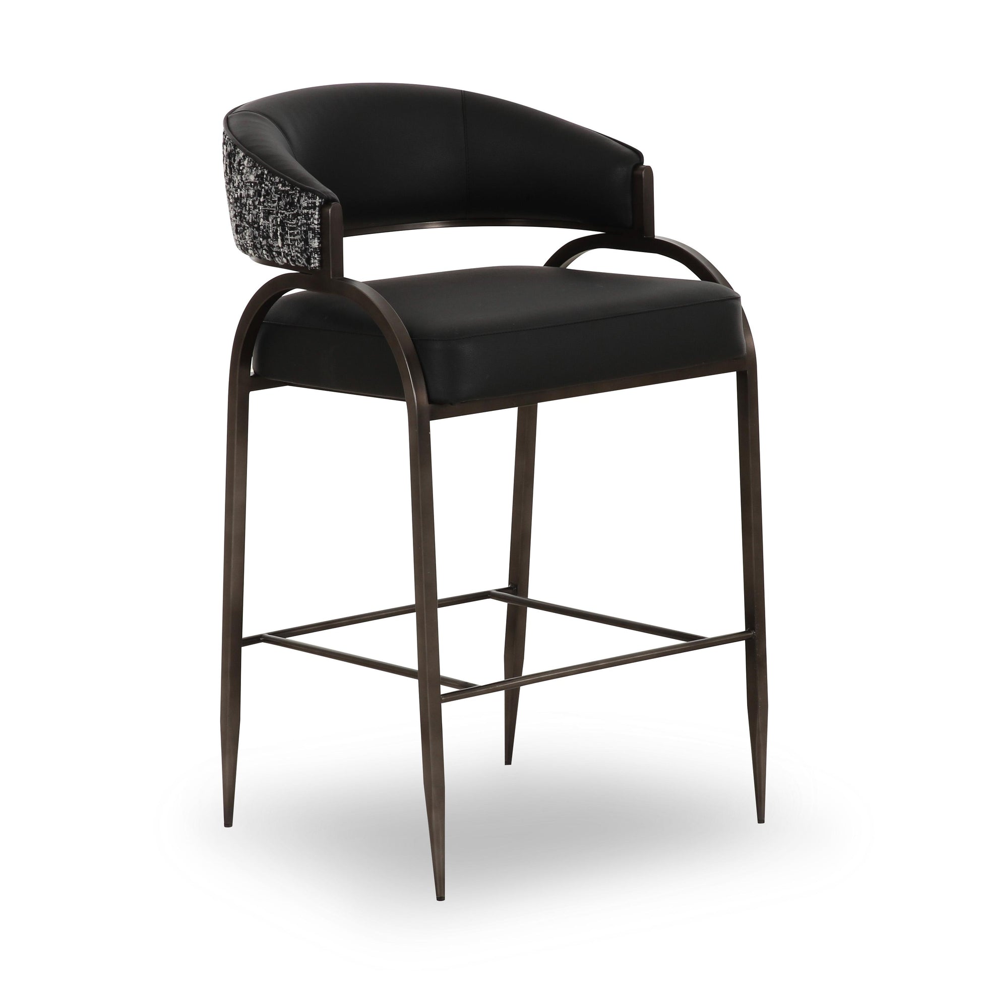 Tatum 2-Tone Performance Vegan Leather Counter Stool - Black - Image 3