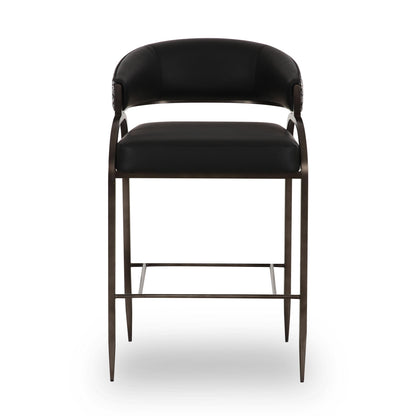 Tatum 2-Tone Performance Vegan Leather Counter Stool - Black - Image 1