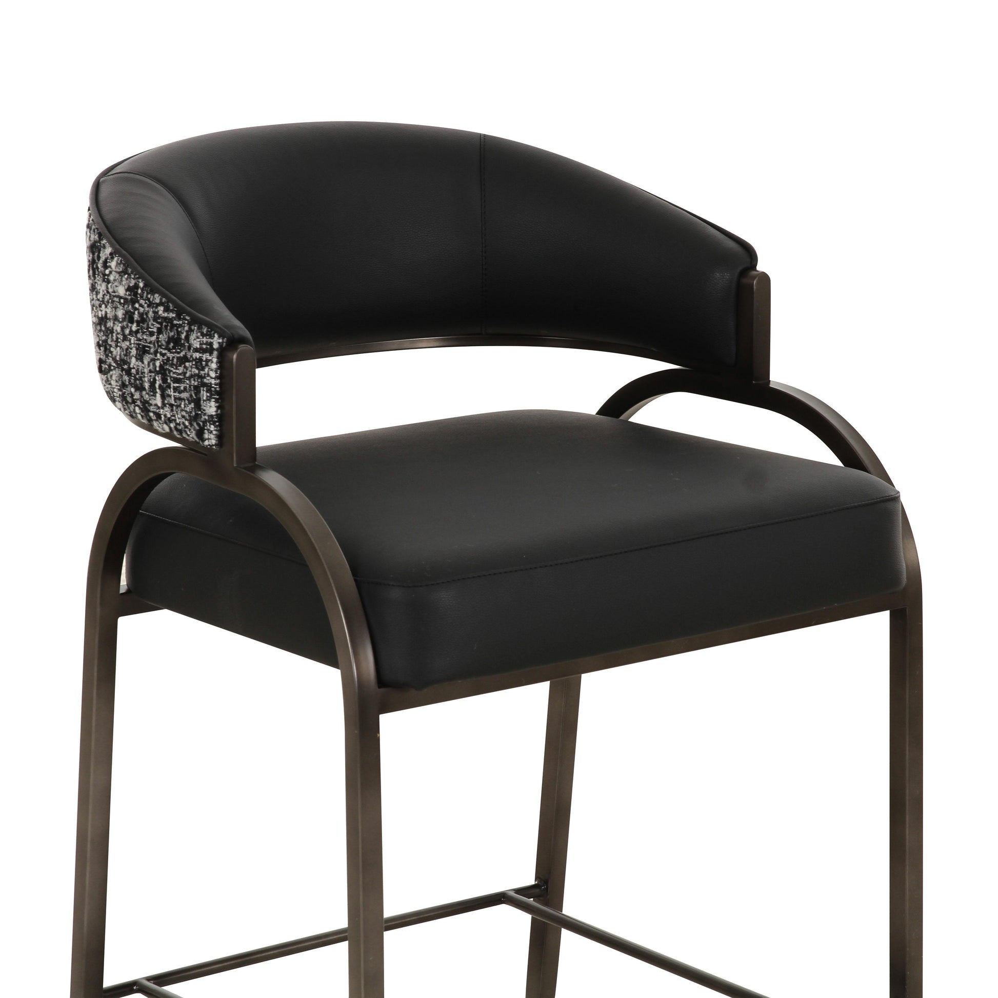 Tatum 2-Tone Performance Vegan Leather Counter Stool - Black - Image 5