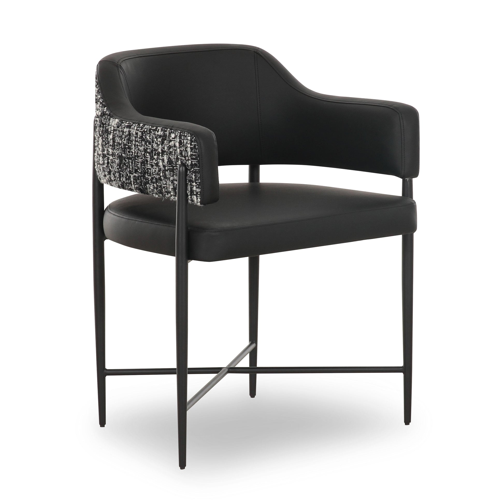 Sezanne 2-Tone Performance Vegan Leather Dining Chair - Black - Image 2