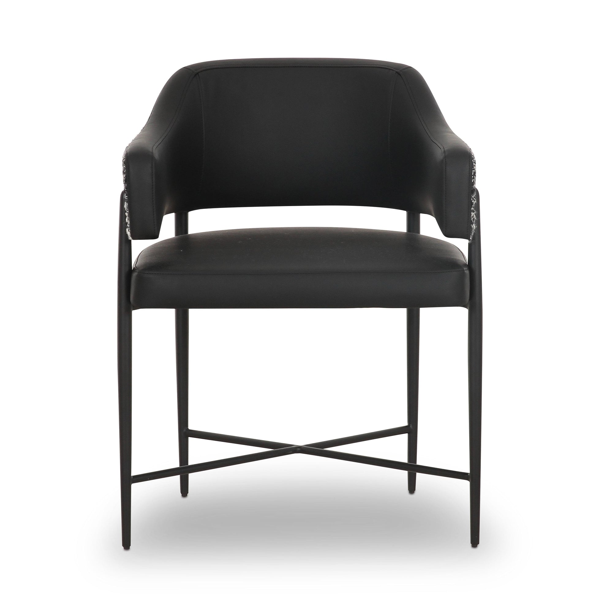 Sezanne 2-Tone Performance Vegan Leather Dining Chair - Black - Image 1