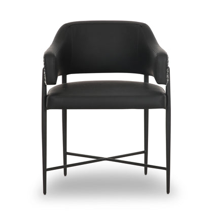 Sezanne 2-Tone Performance Vegan Leather Dining Chair - Black - Image 1