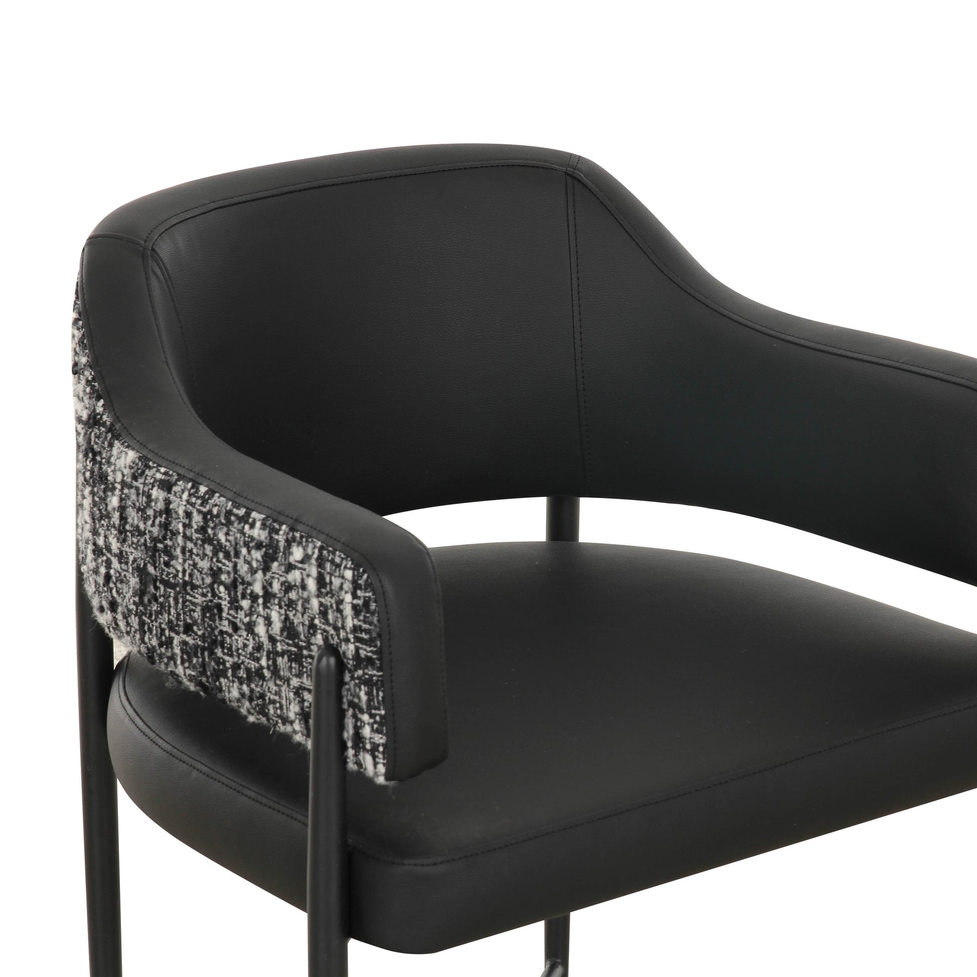 Sezanne 2-Tone Performance Vegan Leather Dining Chair - Black - Image 6