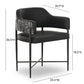 Sezanne 2-Tone Performance Vegan Leather Dining Chair - Black - Image 5
