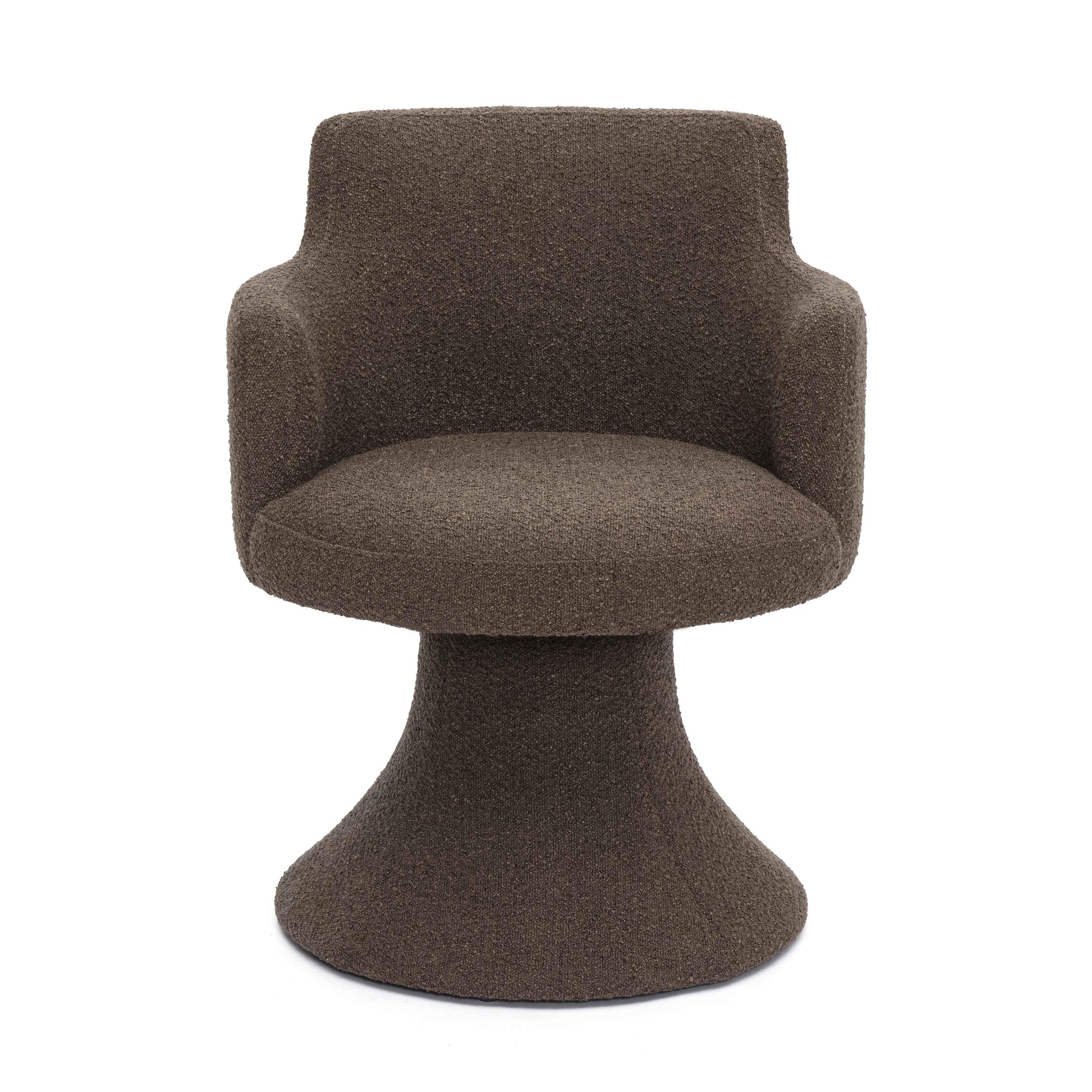 Jeffree Performance Boucle Swivel Dining Chair - Chocolate Brown - Image 1