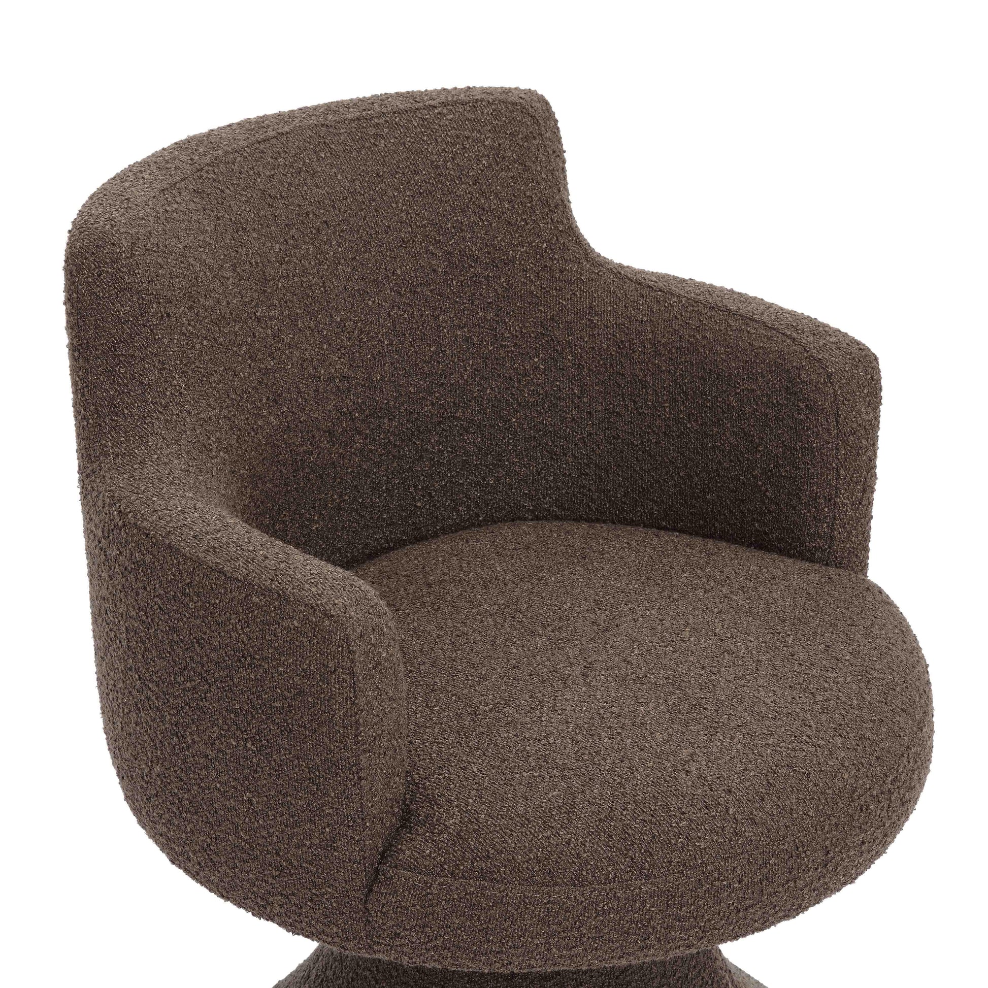 Jeffree Performance Boucle Swivel Dining Chair - Chocolate Brown - Image 5