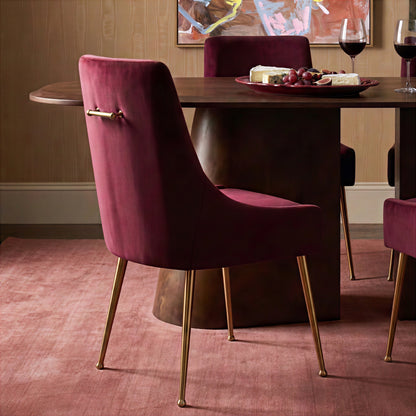 Beatrix Performance Velvet Dining Chair - Burgundy - Image 1