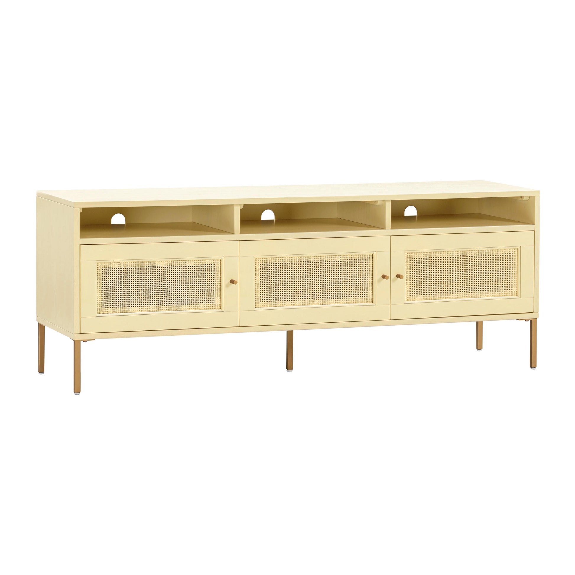 Sierra 65" Cane Media Console - Buttermilk - Image 3