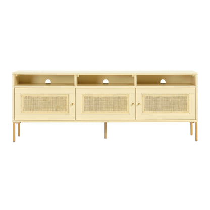 Sierra 65" Cane Media Console - Buttermilk - Image 1