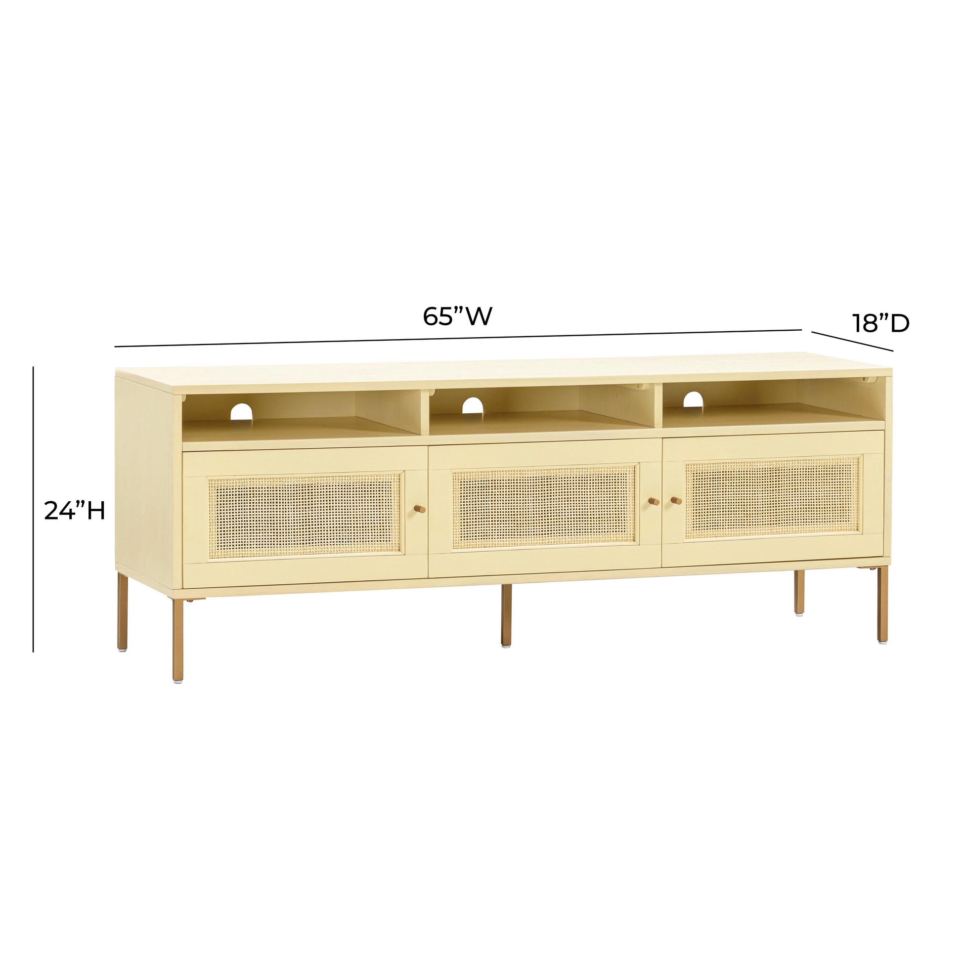 Sierra 65" Cane Media Console - Buttermilk - Image 8