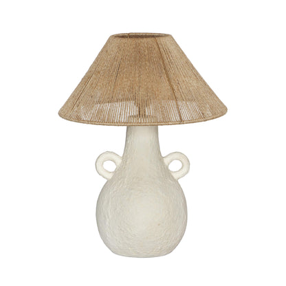 Lalit Natural & White Ceramic Table Lamp - Default Title - Image 2
