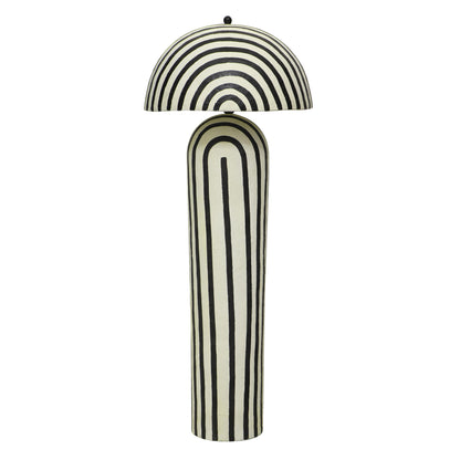 Maiori Black Striped Papier Mache Floor Lamp - Default Title - Image 2