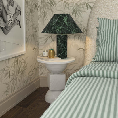 Mable Marble Print Table Lamp - Green - Image 1