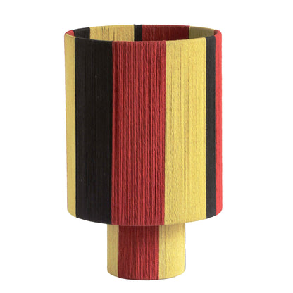 Guinevere Striped Cotton Table Lamp - Black,Red,Yellow - Image 1