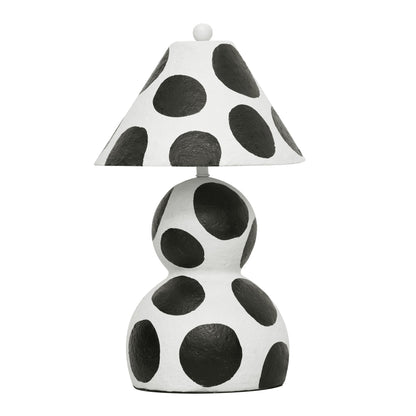 Lerici Black and White Papier Mache Table Lamp - Default Title - Image 2