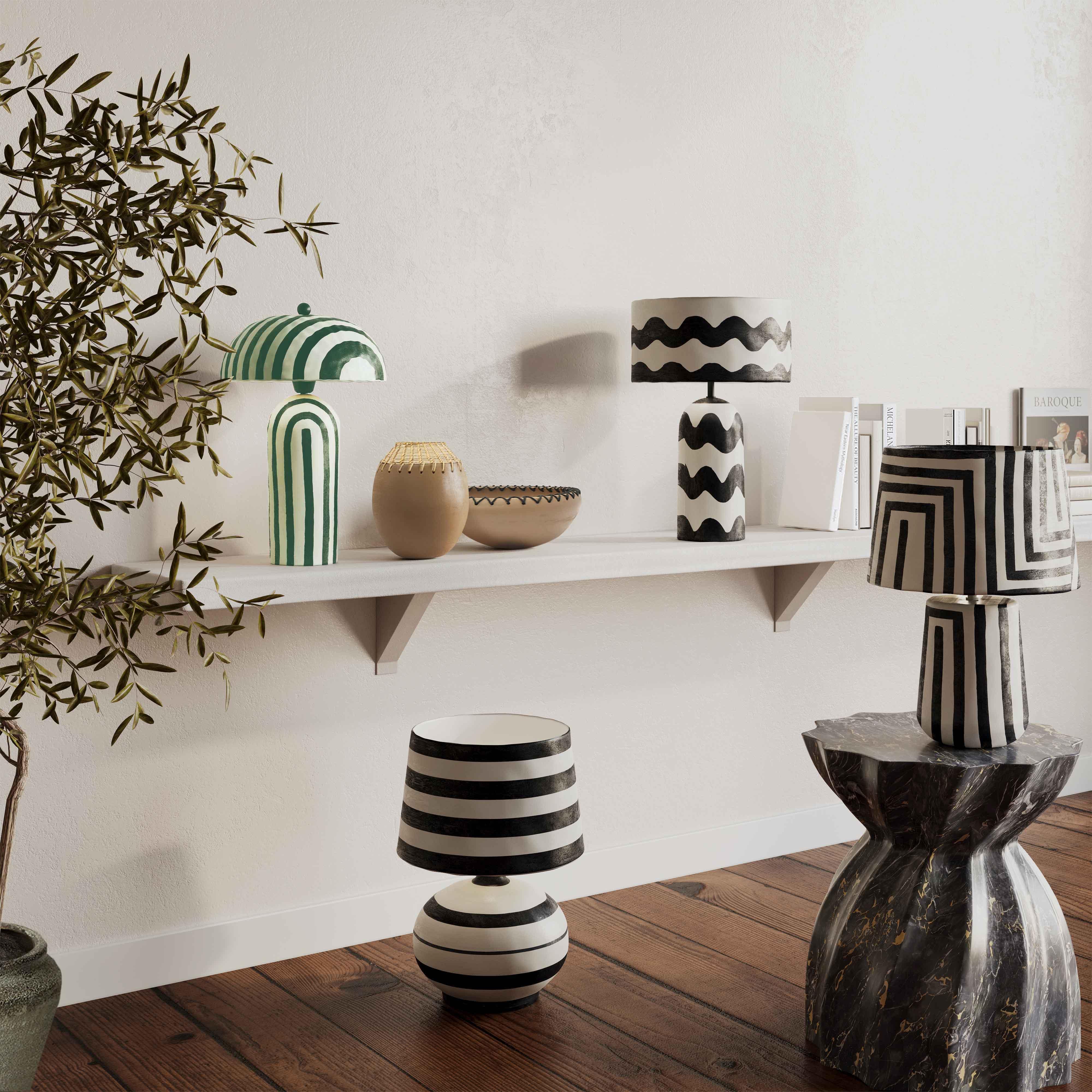 Maiori Striped Papier Mache Table Lamp – TOV Furniture