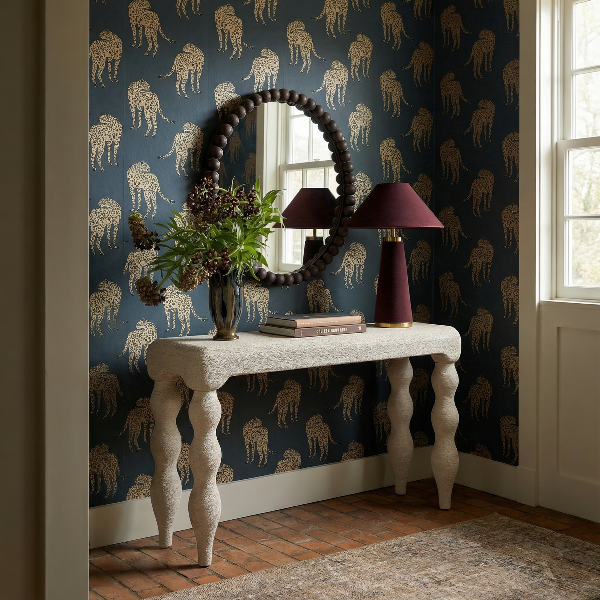 Graham Velvet Table Lamp - Burgundy - Image 3