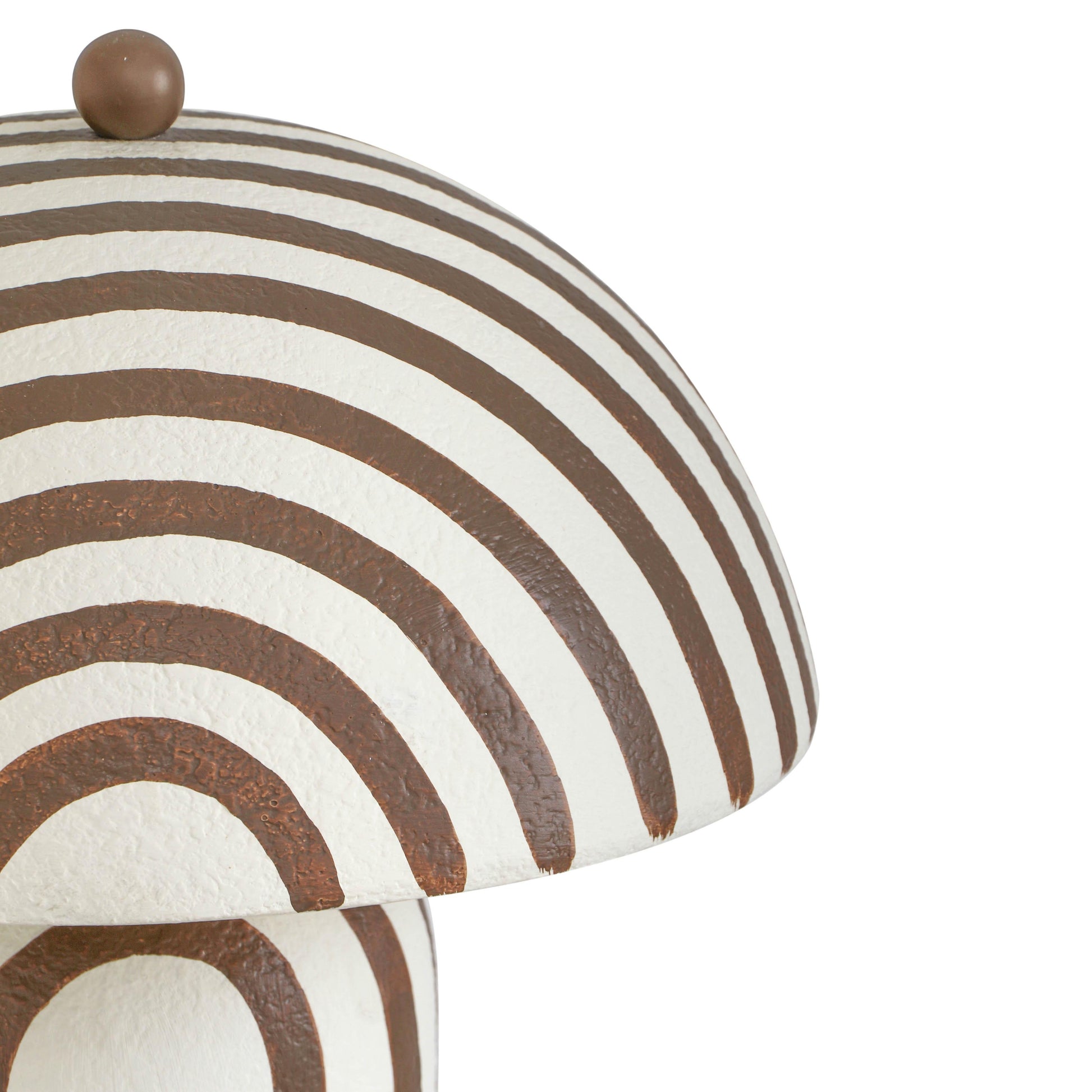 Maiori Striped Papier Mache Table Lamp - Brown Stripes - Image 4