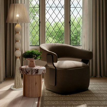 Samba White Cotton Floor Lamp - Default Title - Image 1