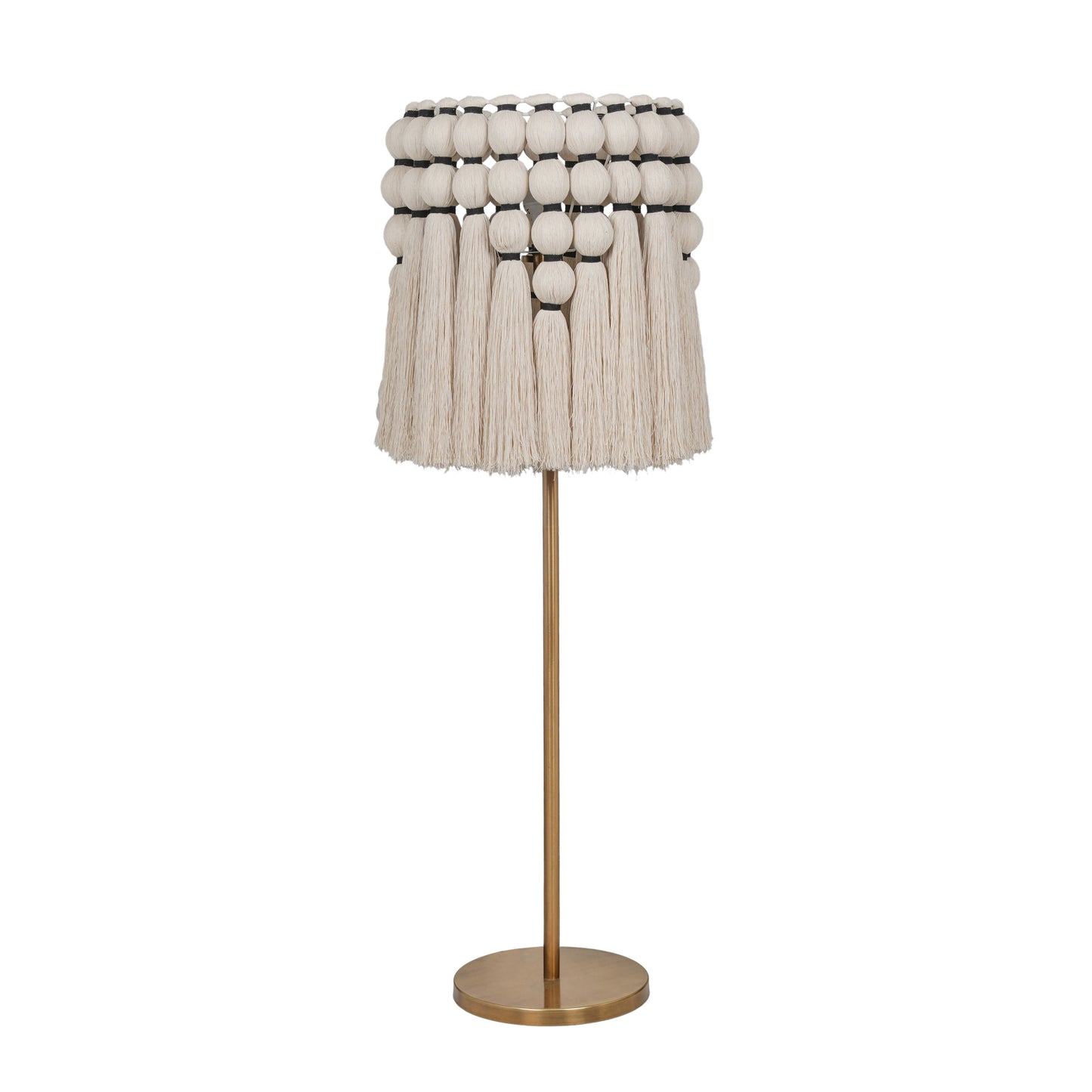 Tutu Cream Cotton Tasseled Floor Lamp - Image 1